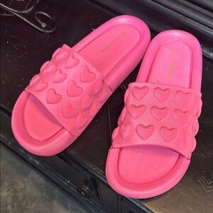 Fashion Nova Pink Heart Sandals